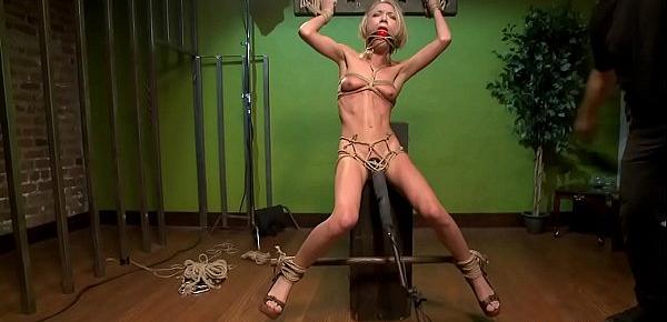  Skinny blonde slave anal toyed